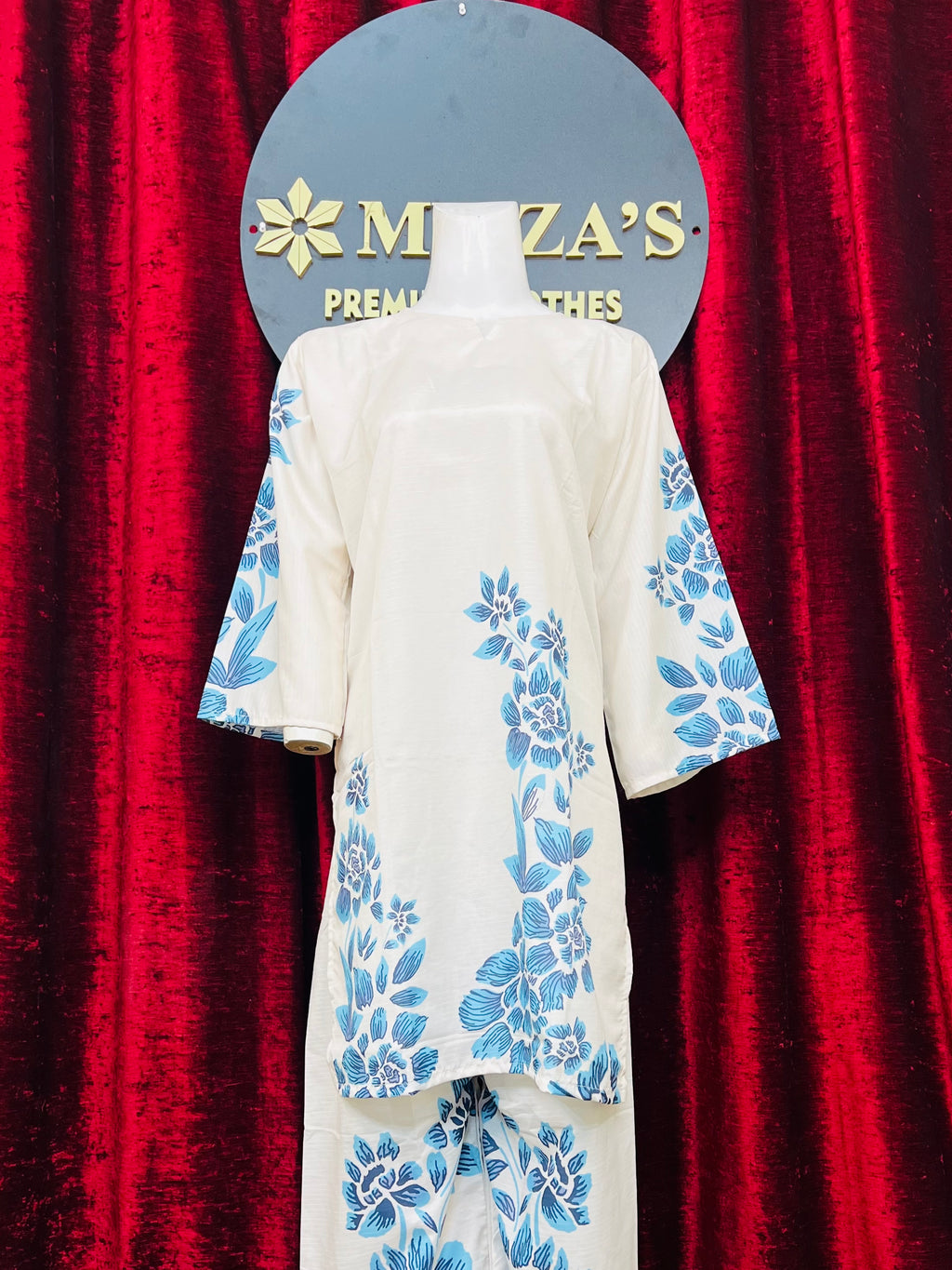 Blue Floral 2 Piece Suit