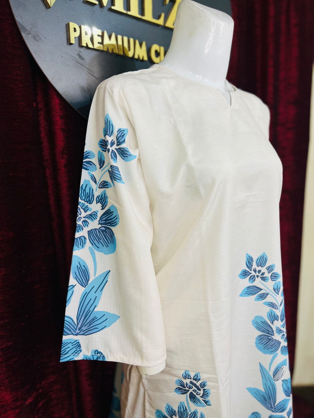 Blue Floral 2 Piece Suit