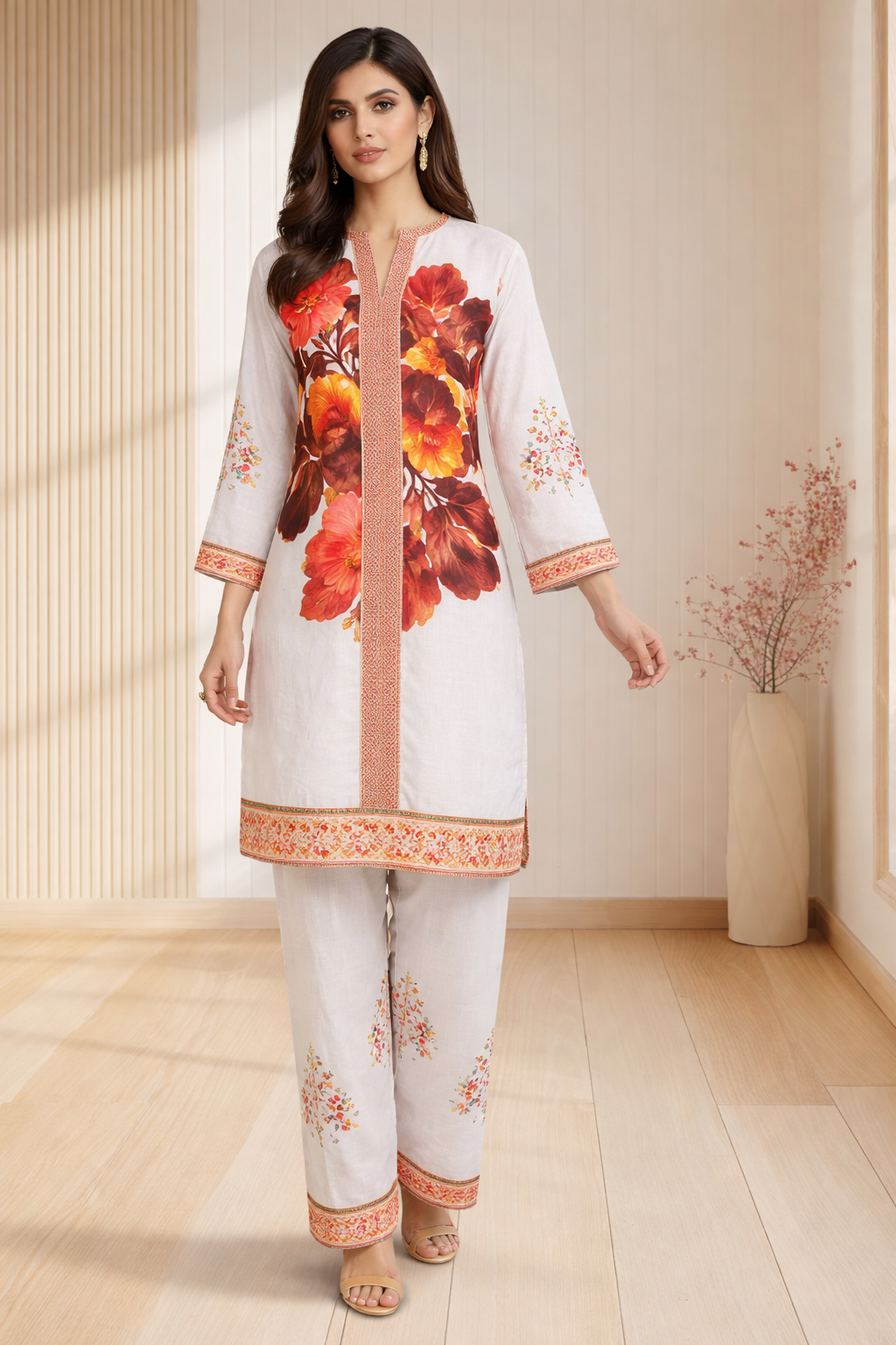 Autumn Bloom Elegance 2 Piece Suit