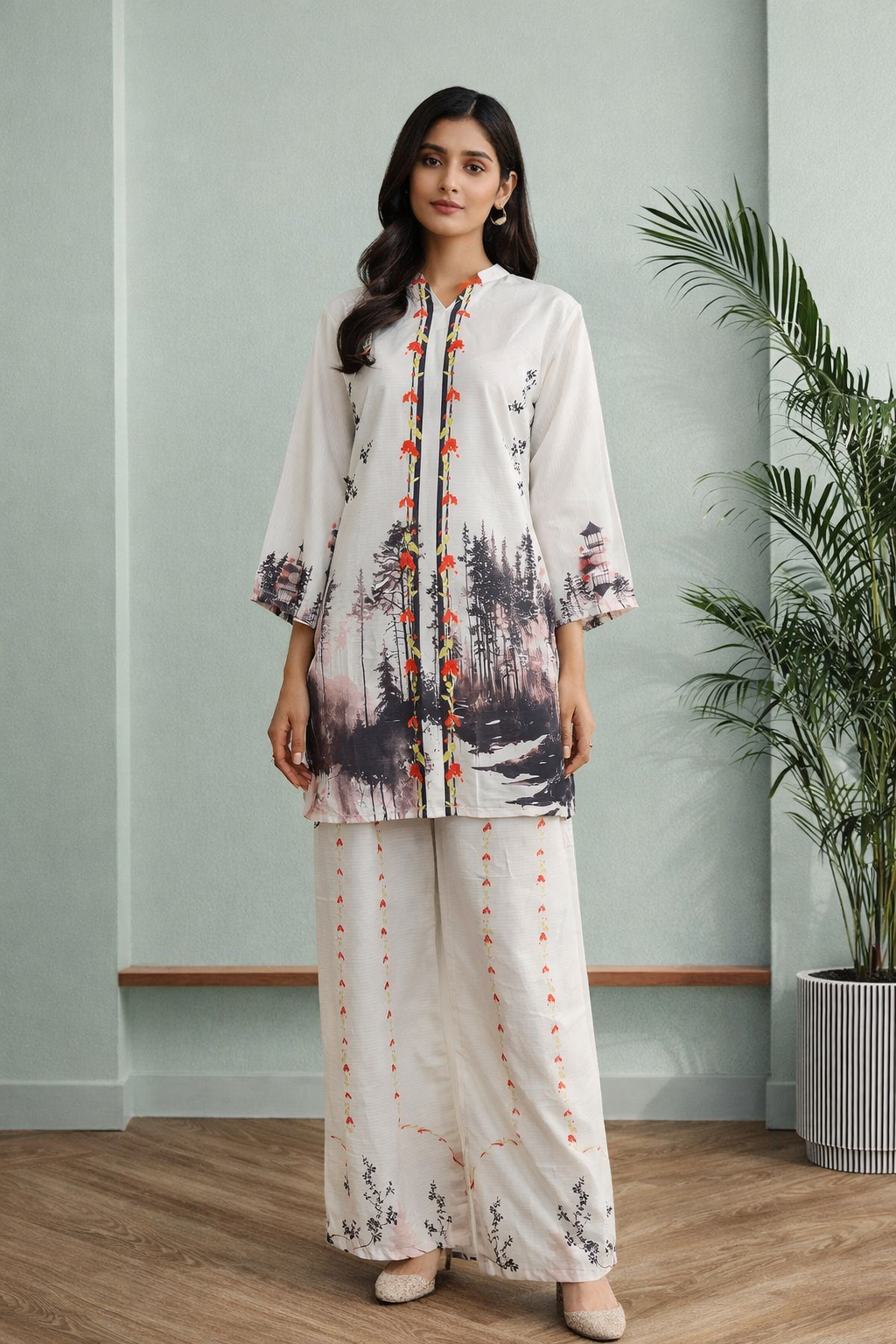 Misty Forest Elegance  2 Piece Suit